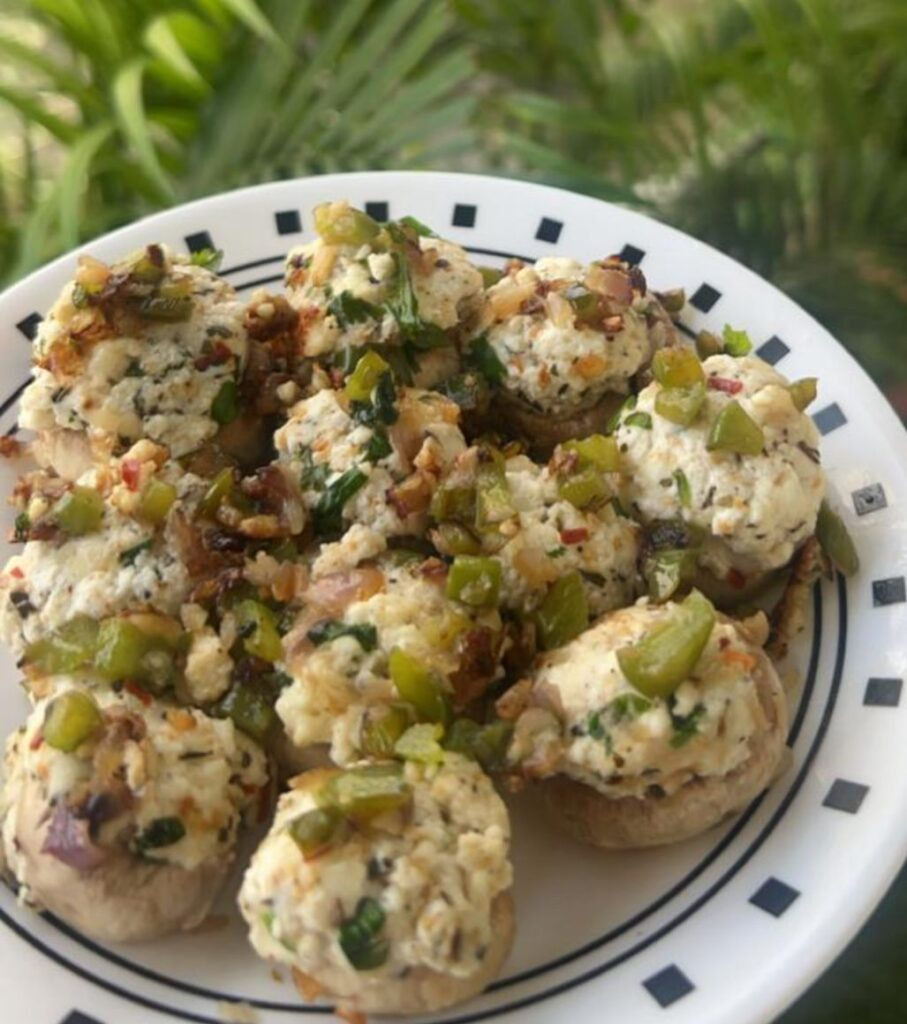 Mushroom Cheese Platter is ready to eat . Serve hot and enjoy.