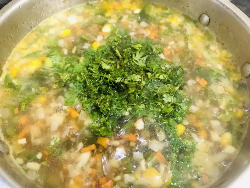 Lemon Coriander Soup in making!